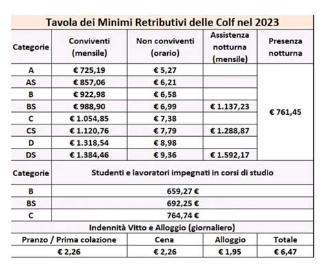 paga oraria colf 2023